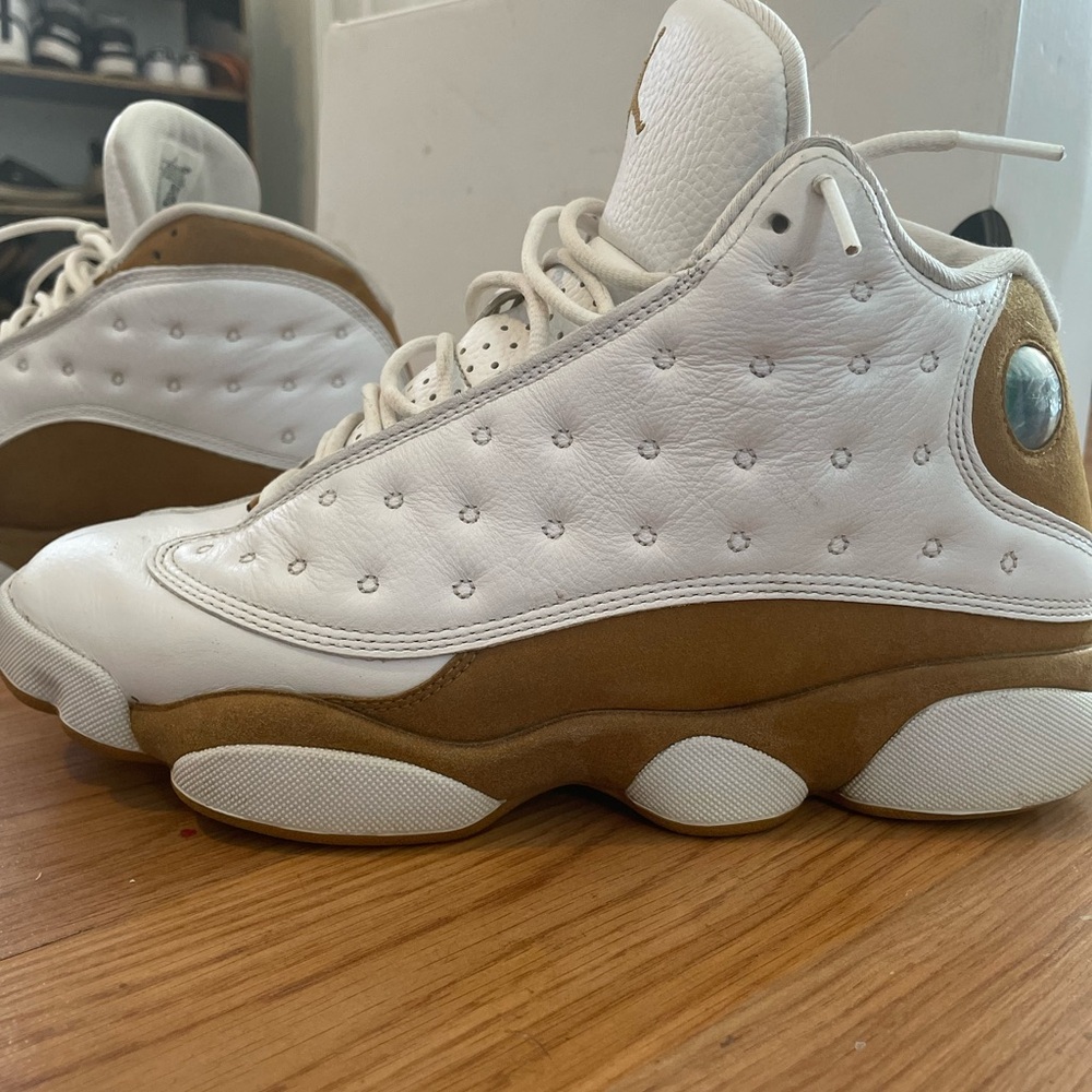 White/ Wheat Jordan 13s